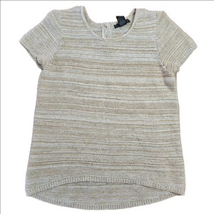 Preswick & Moore short sleeve tan knit Sweater womens size PL cotton blend